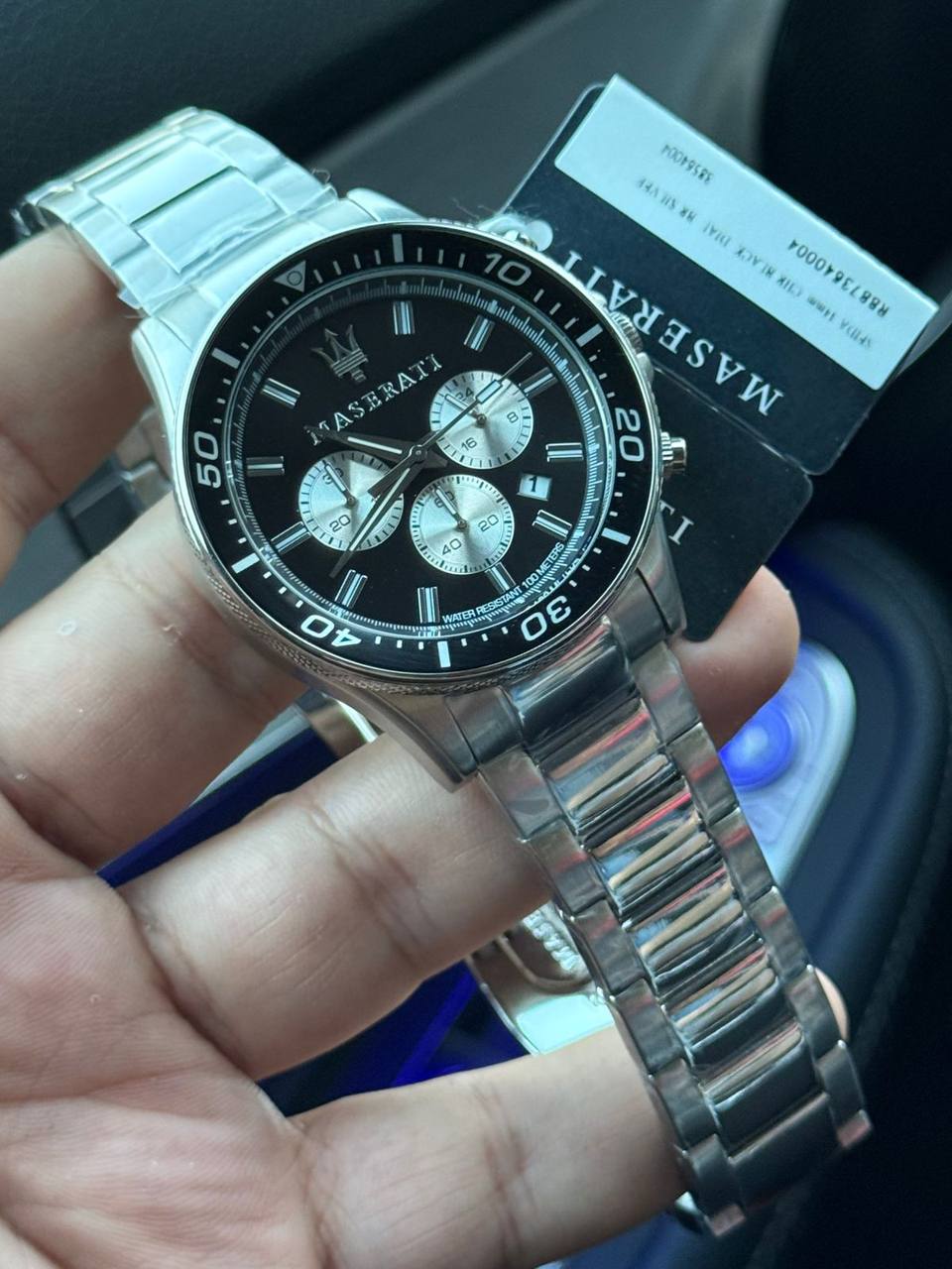 Maserati Sfida R8873640004 Silver Stainless Steel Black Dial Diver Style Watch