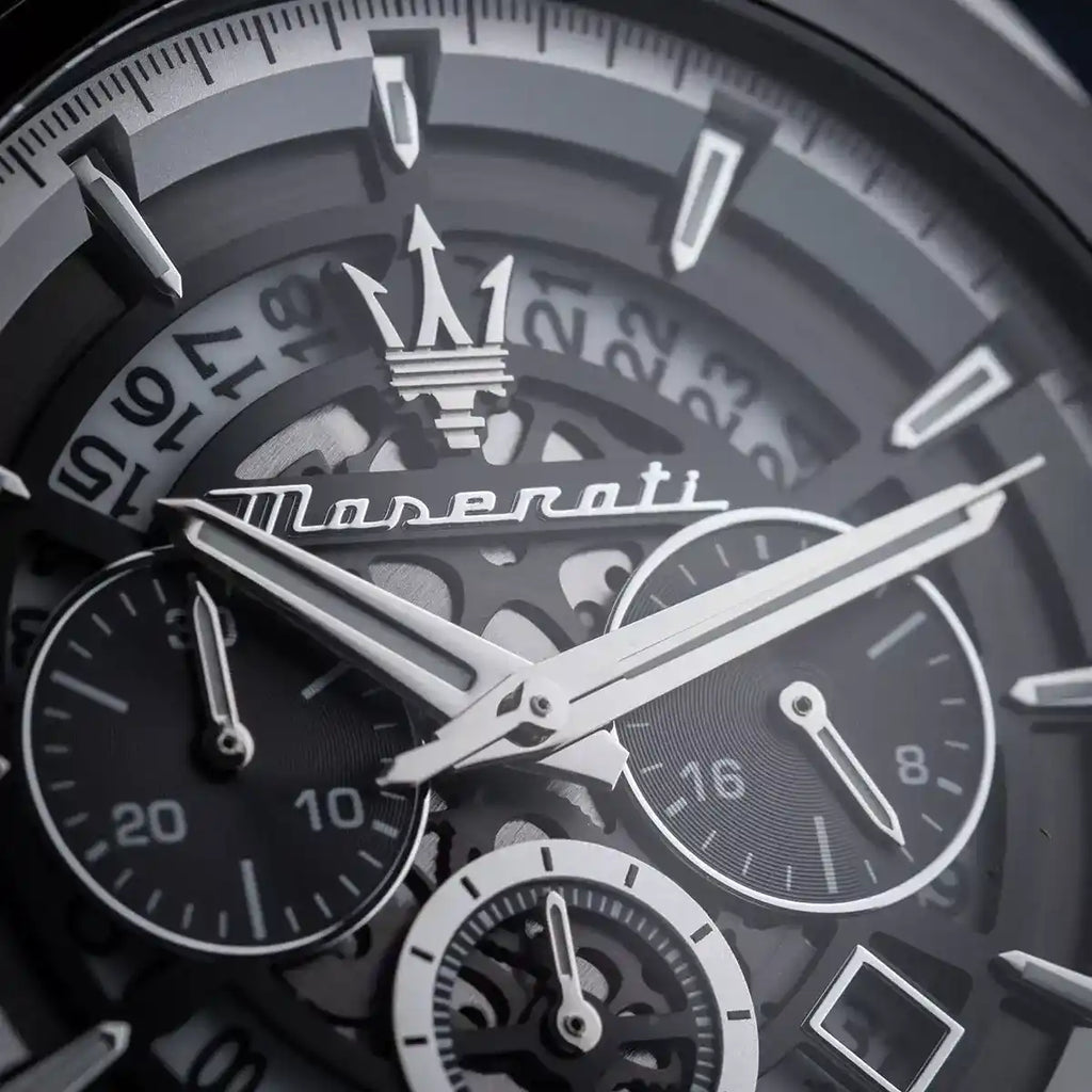 Maserati Traguardo R8873612059 Silver Black Skeleton Dial Metal Men's Watch