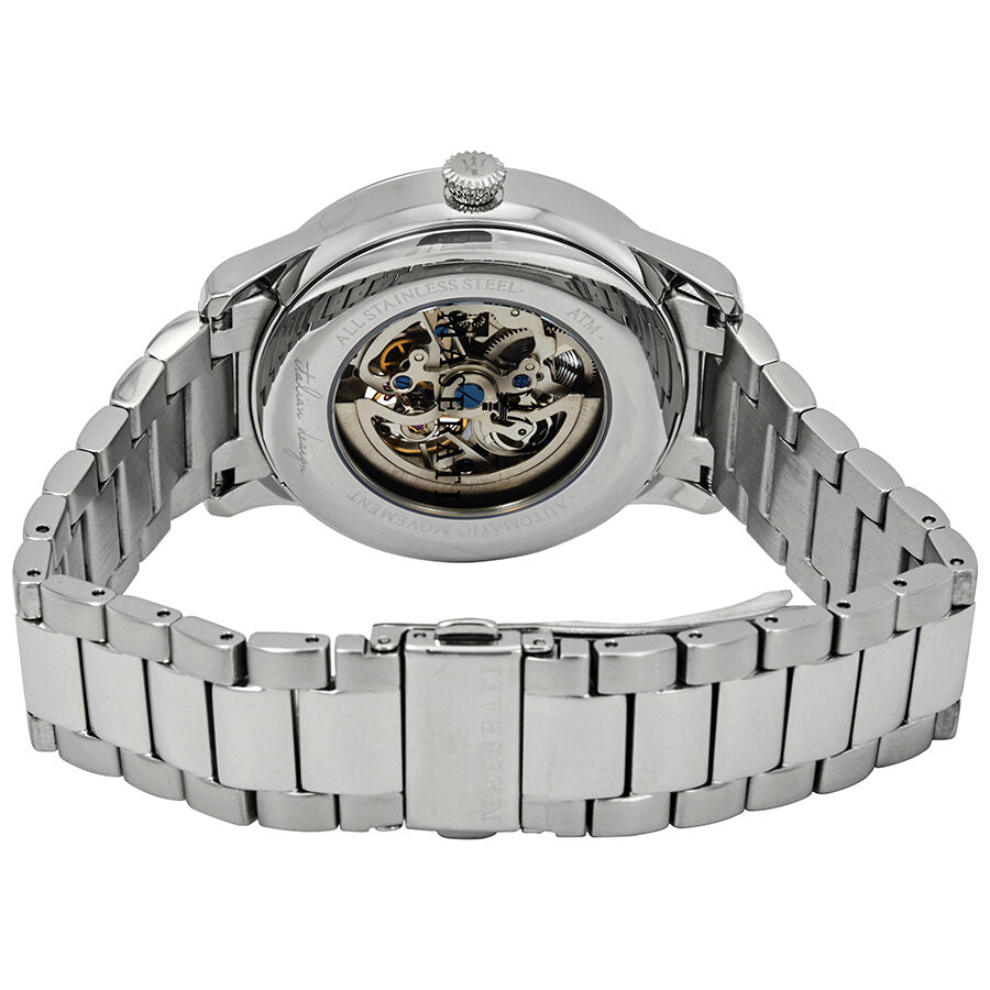 Maserati Tradizione R8823125001 Silver White Open Heart Automatic Men's Watch