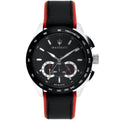 Maserati Traguardo R8871612028 Silver Case Black Leather Red Edge Watch