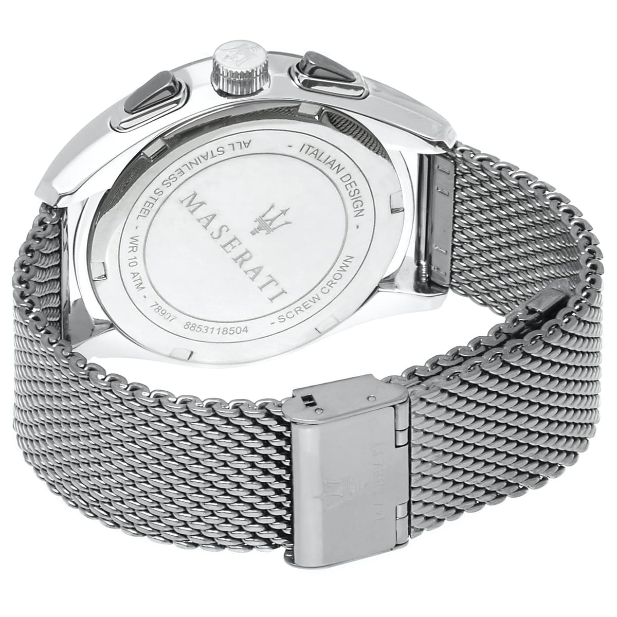 Maserati Traguardo R8873612006 Silver Case Gunmetal Mesh Chronograph Watch