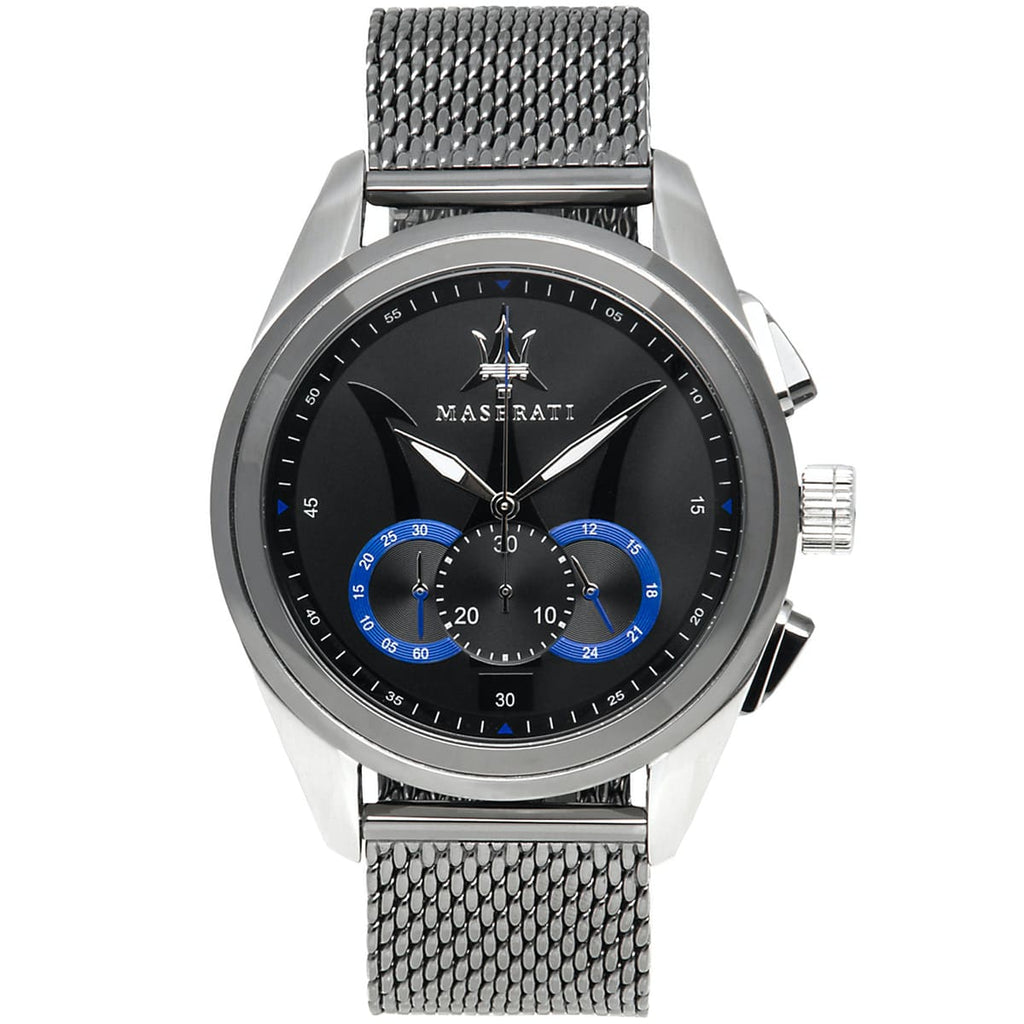 Maserati Traguardo R8873612006 Silver Case Gunmetal Mesh Chronograph Watch
