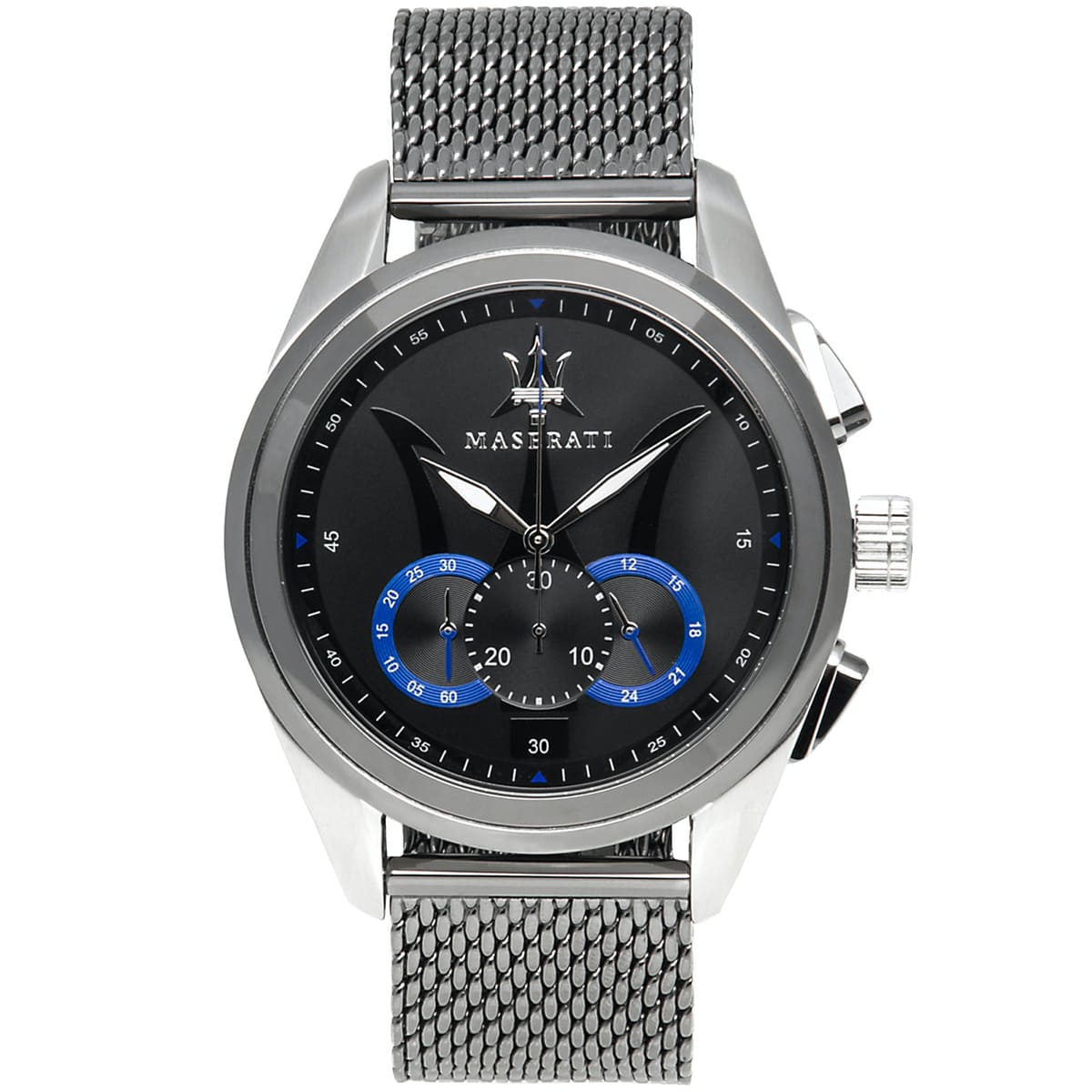 Maserati Traguardo R8873612006 Silver Case Gunmetal Mesh Chronograph Watch