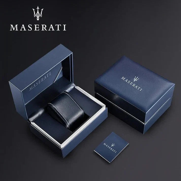 Maserati Traguardo R8871612024 Rose Gold Case Blue Dial Brown Leather Watch