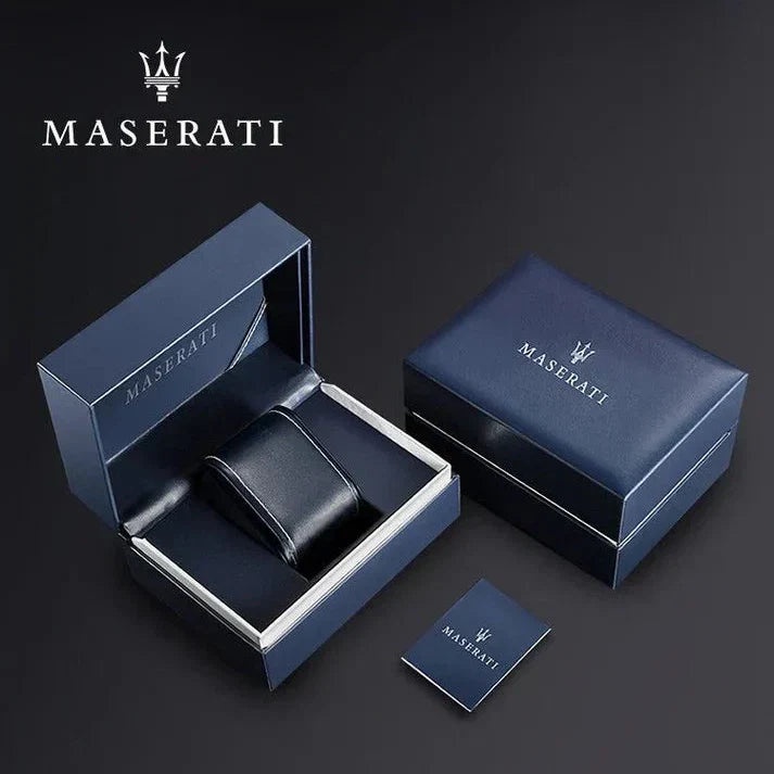 Maserati Royale R8871637001 Silver-Tone Blue Dial Fabric Strap Men's Watch