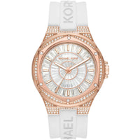 Michael Kors Camille MK7248 Rose Gold Glitz & White Silicone Watch