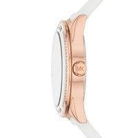 Michael Kors Jessa MK6945 Rose Gold-Tone White Dial White Rubber Women's Watch