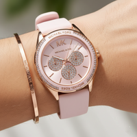 Michael Kors Jessa MK6946 Rose Gold-Tone Pink Dial Pink Rubber Women's Watch