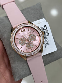 Michael Kors Jessa MK6946 Rose Gold-Tone Pink Dial Pink Rubber Women's Watch