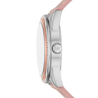 Michael Kors Jessa MK7206 Two-Tone Crystal White Dial Pink Logo Rubber Women's Watch