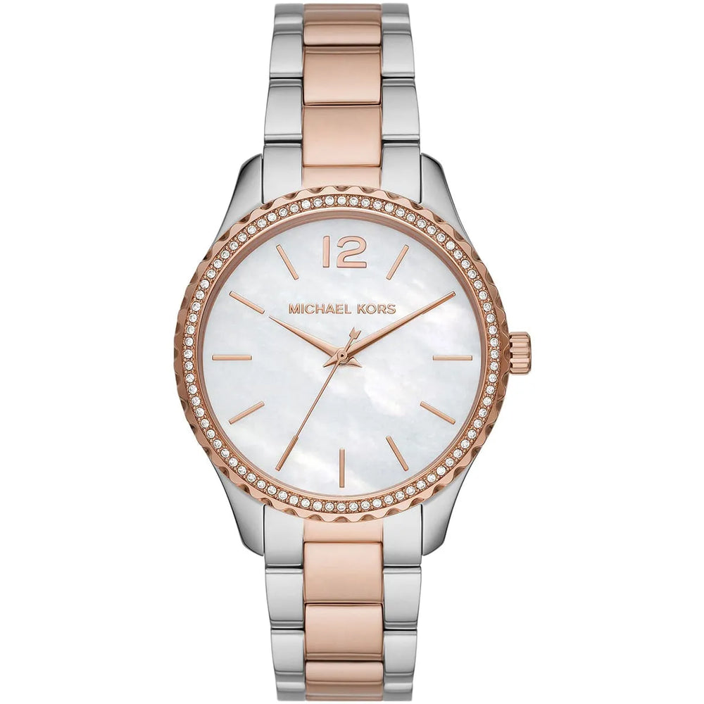 Michael Kors Layton MK6849 Two-Tone MOP Crystal Watch