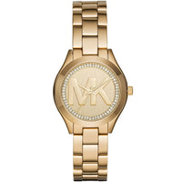Michael Kors Mini Slim Runway MK3477 Gold Logo Watch