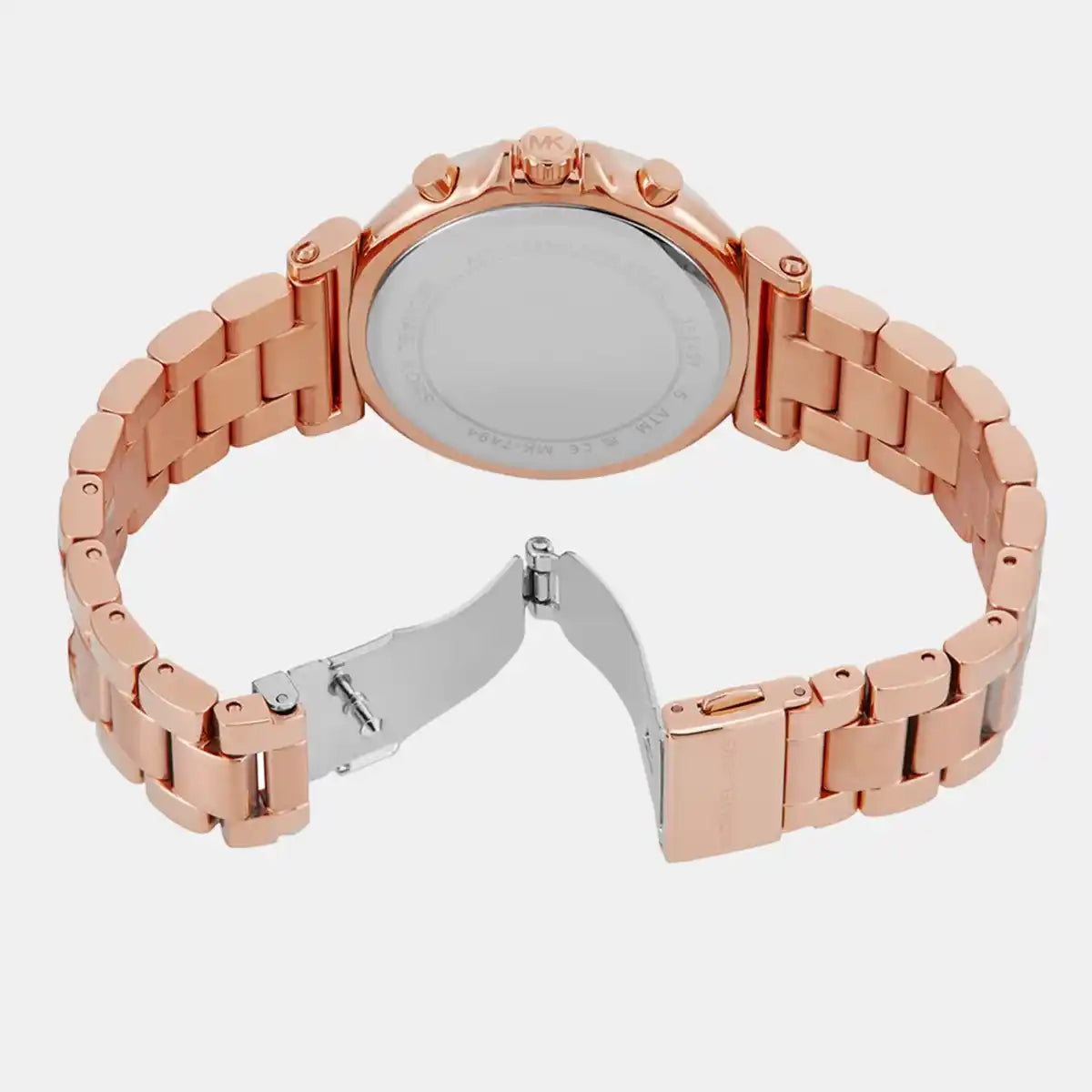 Michael Kors Raquel MK4688 Rose Gold-Tone Chronograph Geometric Case Women's Watch