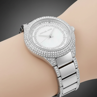 Michael Kors Sylvia MK4657 Silver-Tone Crystal Pave Watch