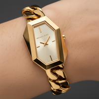 Michael Kors Gia MK4878 Gold-Tone Hexagonal Chain Watch