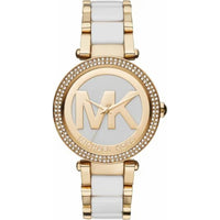 Michael Kors Parker MK6313 Gold-Tone Watch with White Acetate Links