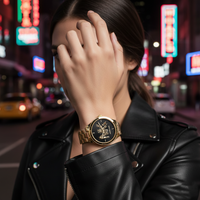 Michael Kors Runway MK6682 Gold & Black Studded Logo Watch