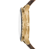 Michael Kors Runway MK6979 Gold Glitz Dial Signature Strap Watch
