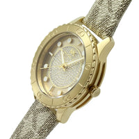 Michael Kors Runway MK6999 Gold Metallic Logo Strap Watch
