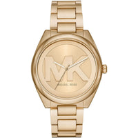Michael Kors Runway MK7088 Gold-Tone Watch with Oversized MK Logo Dial