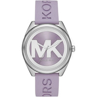 Michael Kors Janelle MK7143 Silver Watch with Purple Silicone Strap