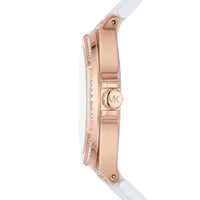 Michael Kors Camille MK7248 Rose Gold Glitz & White Silicone Watch