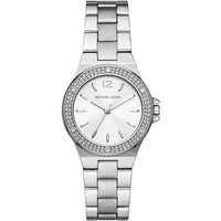 Michael Kors Lennox MK7280 Silver Watch with Crystal Bezel and Silver Dial