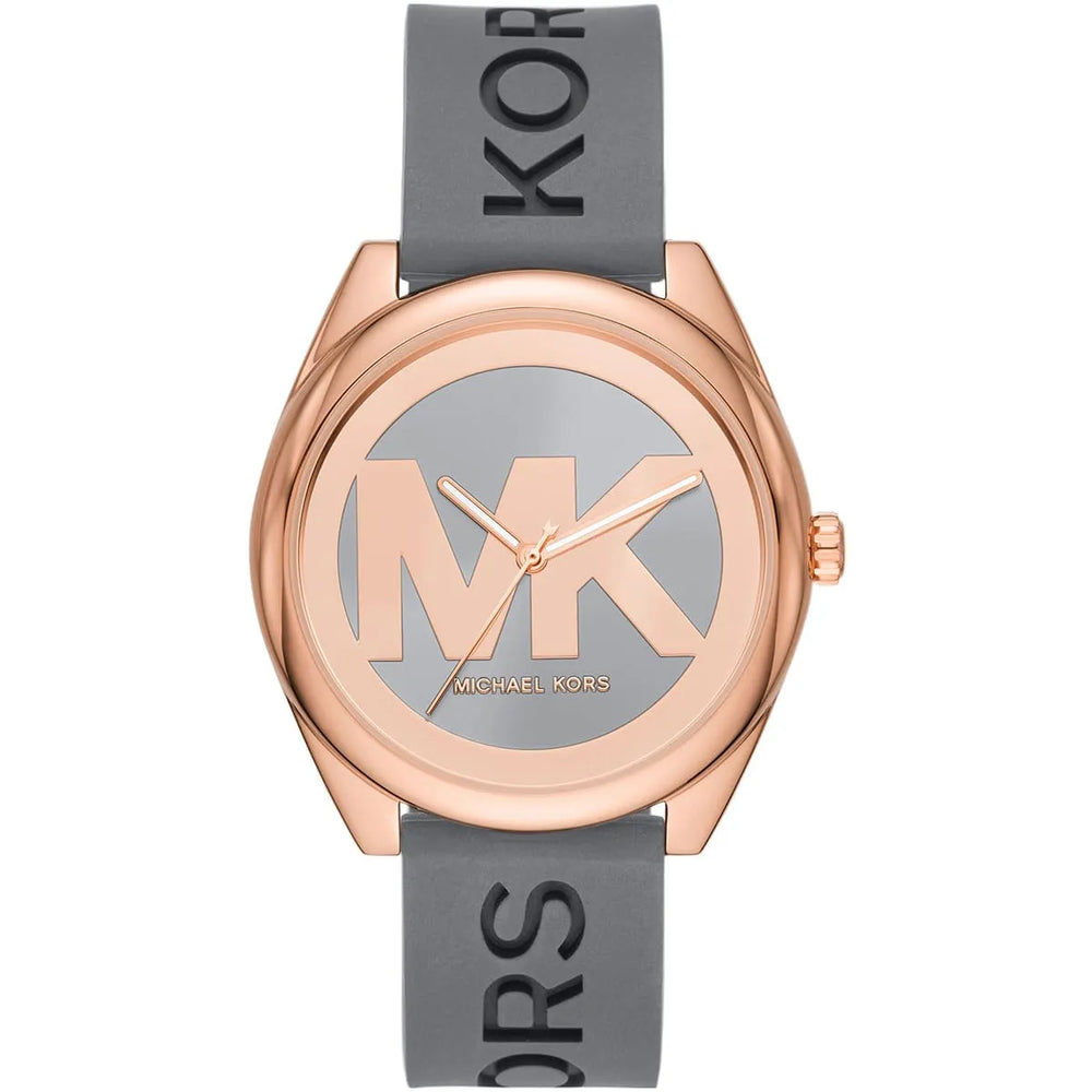 Michael Kors Janelle MK7314 Rose Gold Watch with Grey Silicone Strap