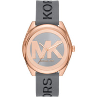 Michael Kors Janelle MK7314 Rose Gold Watch with Grey Silicone Strap