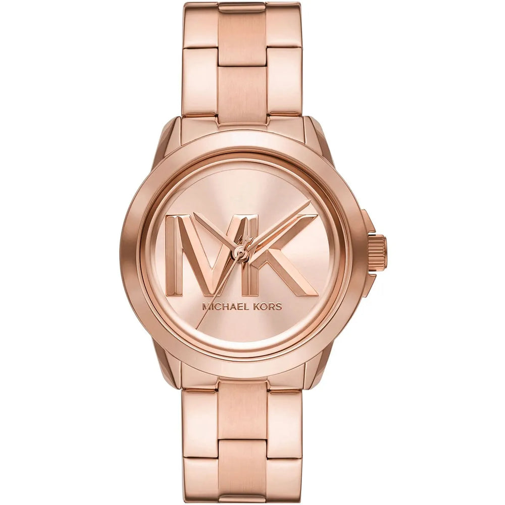 Michael Kors Brynn MK7318 Rose Gold Watch with Oversized MK Logo Dial
