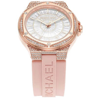 Michael Kors Camille MK7334 Rose Gold Glitz & Pink Silicone Watch