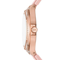Michael Kors Camille MK7334 Rose Gold Glitz & Pink Silicone Watch