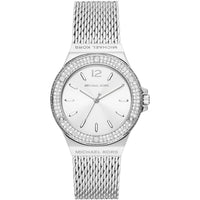 Michael Kors Lennox MK7337 Silver-Tone Watch with Mesh Bracelet and Crystal Bezel