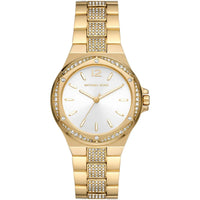 Michael Kors Lennox MK7361 Gold-Tone Watch with Pavé Crystal Bracelet