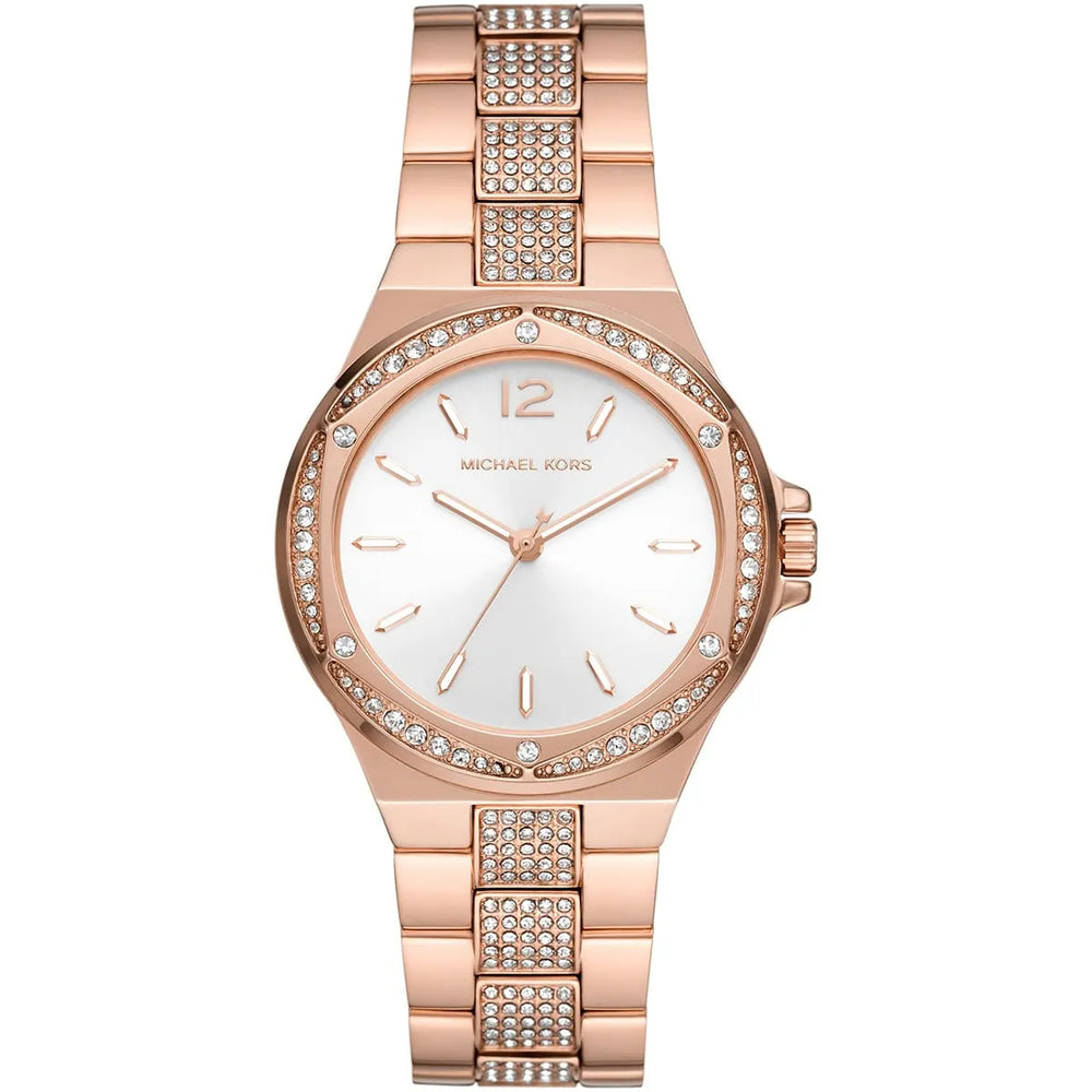 Michael Kors Lennox MK7362 Rose Gold Watch with Pavé Crystal Bracelet