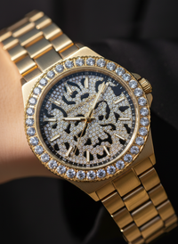 Michael Kors Lennox MK7394 Gold-Tone Watch with Pavé Leopard Print Dial