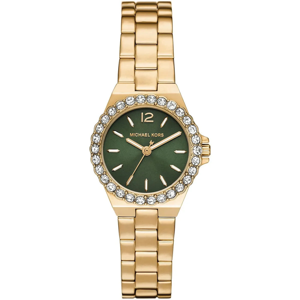 Michael Kors Lennox MK7395 Gold-Tone Watch with Emerald Green Dial