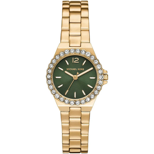 Michael Kors Lennox MK7395 Gold-Tone Watch with Emerald Green Dial