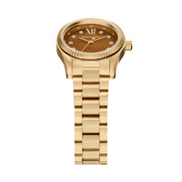 Michael Kors Petite Lexington MK7578 Gold Tone Tiger's Eye Dial Watch