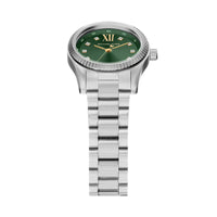 Michael Kors Petite Lexington MK7580 Silver Tone Brushed Green Dial Watch