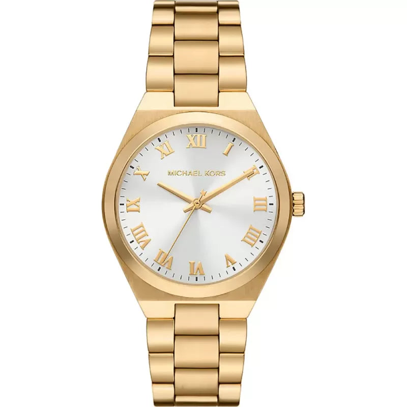 Michael Kors MK7391 Women’s White Dial Gold Stainless Steel Lennox Watch