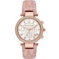 Michael Kors Parker MK6935 Rose Gold & Pink Logo Watch