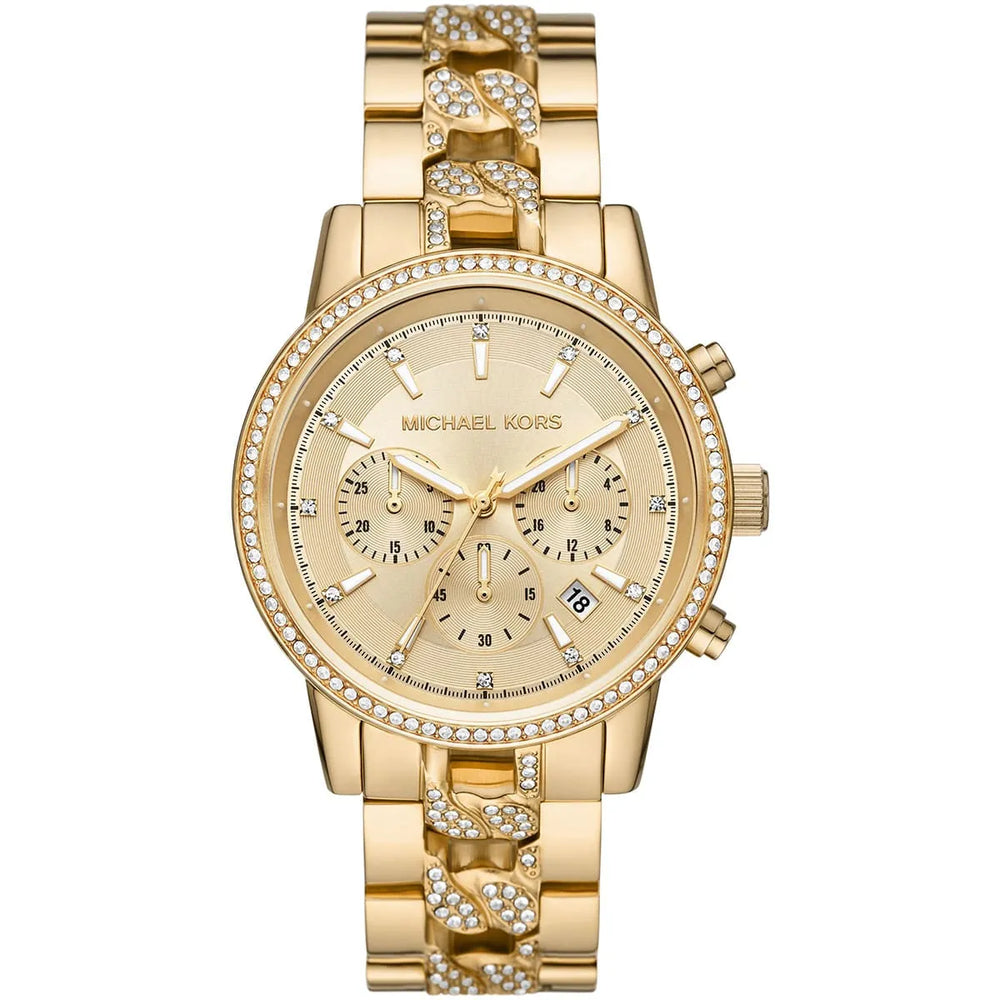 Michael Kors Ritz MK6937 Gold Pavé Chronograph Watch