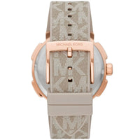 Michael Kors Sidney MK6949 Rose Gold-Tone Crystal Grey Logo Rubber Women's Watch