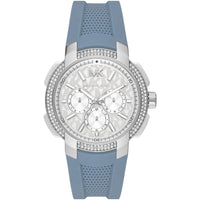 Michael Kors Sidney MK7220 Silver-Tone Crystal Blue Rubber Strap Women's Watch