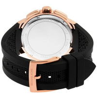 Michael Kors Sidney MK7245 Rose Gold-Tone Crystal Black Dial Rubber Women's Watch