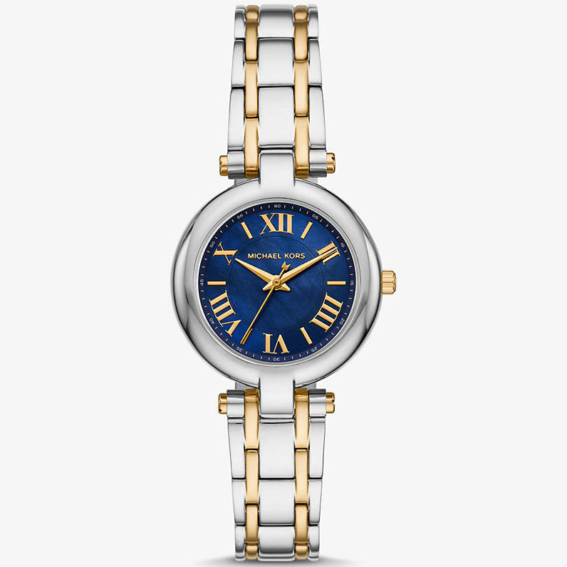 Michael Kors Lennox MK01085 Two-Tone Silver & Gold Blue Mother of Pearl Women's Watch