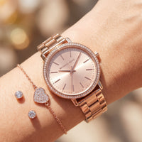 Michael Kors Pyper MK1040 Rose Gold-Tone Stainless Steel Women's