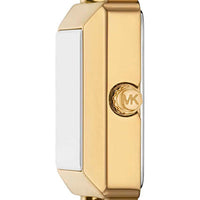 Michael Kors Emery MK1218 Square Gold-Tone Metallic Leather Watch
