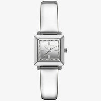 Michael Kors Emery MK1219 Square Silver-Tone Metallic Leather Watch